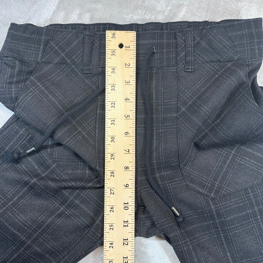 Democracy Womens S High Rise Black Plaid Ankle Pants Drawstring Cuff - Picture 4 of 8